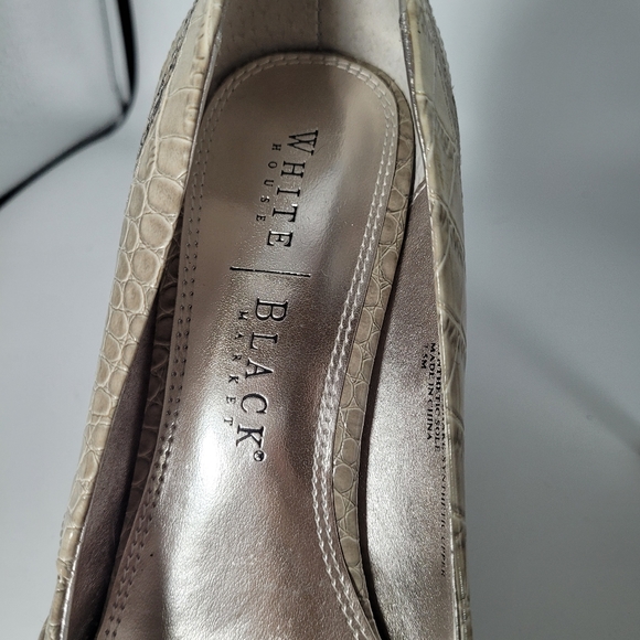 White House Black Market Snake Skin Peep Toe Heels - Picture 14 of 14